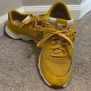Sorel Mustard Yellow Mesh Sneakers